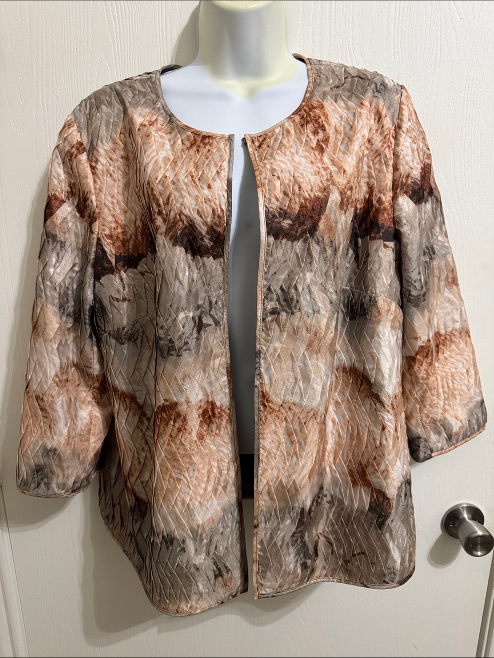 Chico’s Travelers Collection Pleated Artisan Jacket Size 2 (L) Career Avant Gard